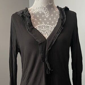 BCBG Maxazaria Ruffle Neck Tee